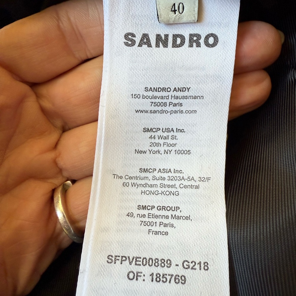 Sandro Women's Tweed Blazer in Brown and Black Size  EU 40 / Size 8 - Picture 10 of 12